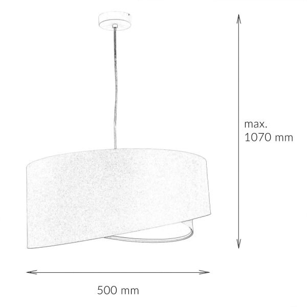 Suspension ronde Grande Beige Blanc Ø50cm Table de salle à manger