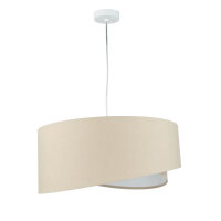 Suspension ronde Grande Beige Blanc Ø50cm Table de...