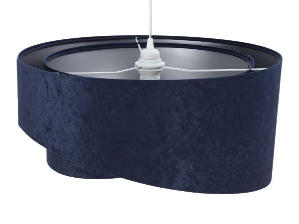 Suspension ronde blanc bleu foncé argent Ø50cm