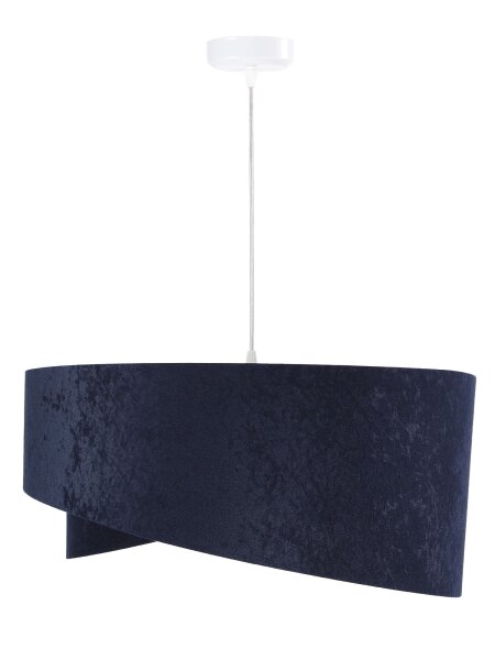 Lampe à suspendre bleu foncé or Ø50cm tissu rond
