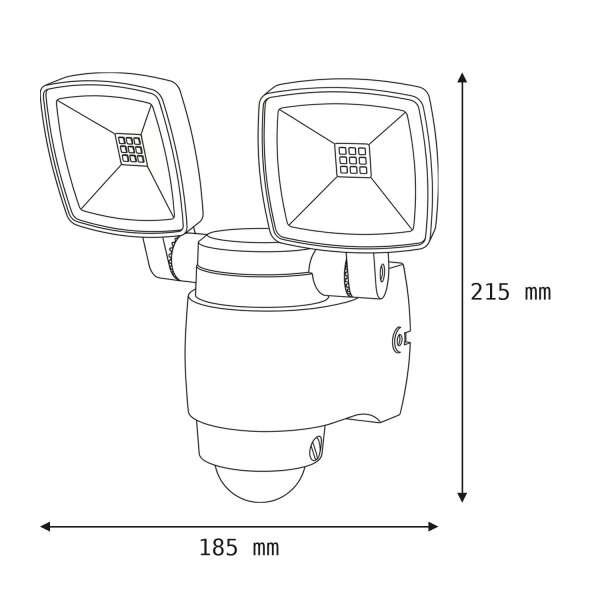Lampe dextérieur LED avec détecteur de mouvement Blanc IP44 AMINA