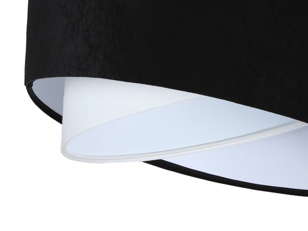 Salle à manger Lampe suspendue Noir Blanc Tissu rond