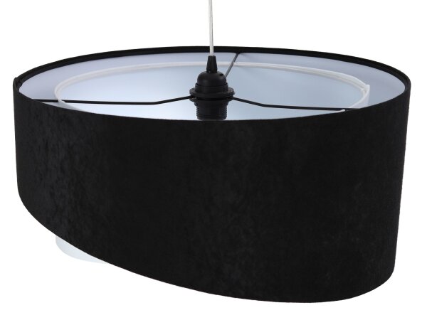 Salle à manger Lampe suspendue Noir Blanc Tissu rond