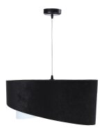 Salle &agrave; manger Lampe suspendue Noir Blanc Tissu rond