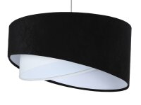 Salle à manger Lampe suspendue Noir Blanc Tissu rond
