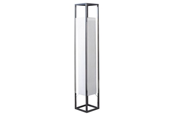 Stehleuchte Papier Edelstahl 120 cm in Wieß Silber 2x E27