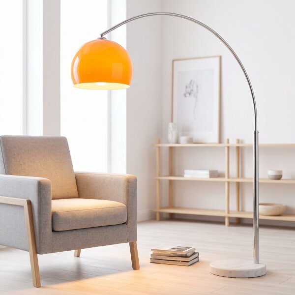 Lampadaire Ø40cm rétro élégant courbé