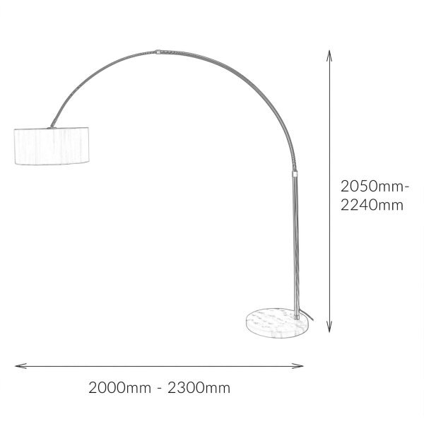 Lampadaire 200cm rétro lampe de salon design Ø48cm