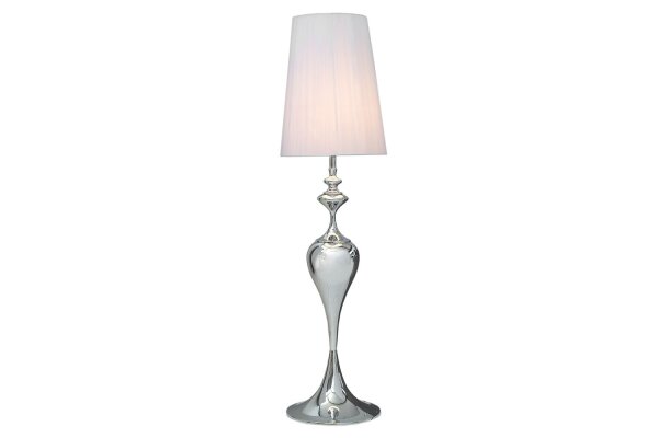 Lampadaire de salon LUCIE argent blanc 160cm élégant