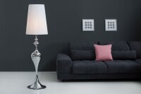 Lampadaire de salon LUCIE argent blanc 160cm...
