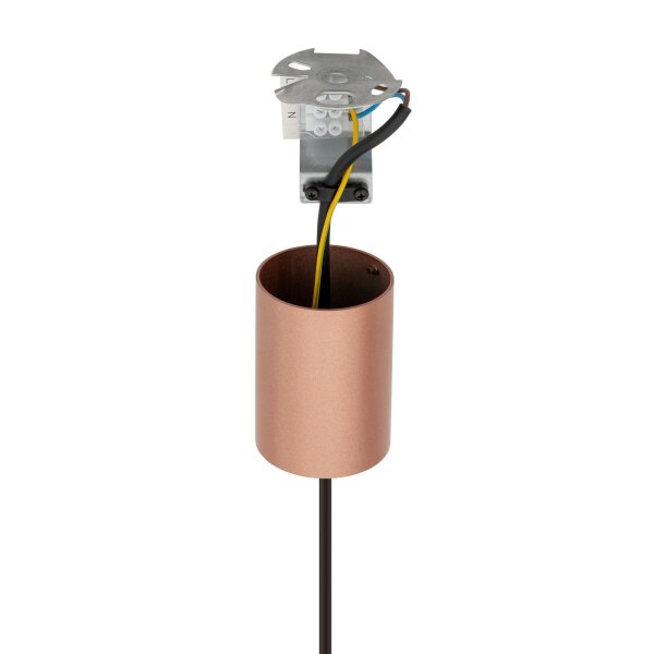 Schmale Hängeleuchte G9 Ø 2,5 cm in Kupfer matt Metall Modern