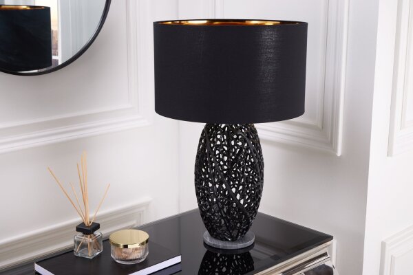 Gestell Tischleuchte Schwarz E27 Metall 46 cm hoch