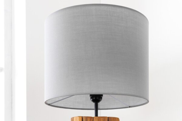 Lampenschirm rund Ø 30 cm für Tischlampe Leinen grau