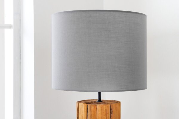 Lampenschirm rund Ø 30 cm für Tischlampe Leinen grau
