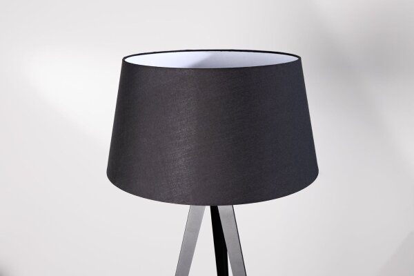 Lampenschirm Schwarz Stoff Ø 50 cm konisch für Stehlampe E27