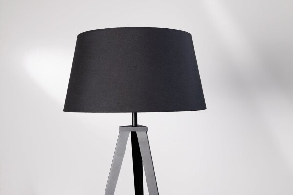 Lampenschirm Schwarz Stoff Ø 50 cm konisch für Stehlampe E27