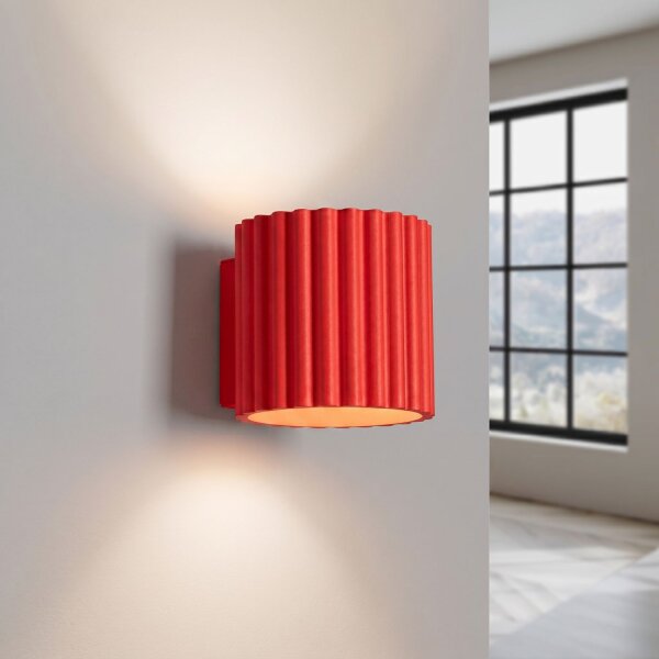 Wandleuchte Up Down Aluminium Rot G9 B:10 cm blendarm