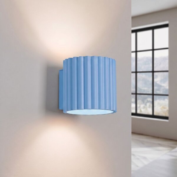 Wandleuchte Up Down Aluminium Hellblau G9 B:10 cm
