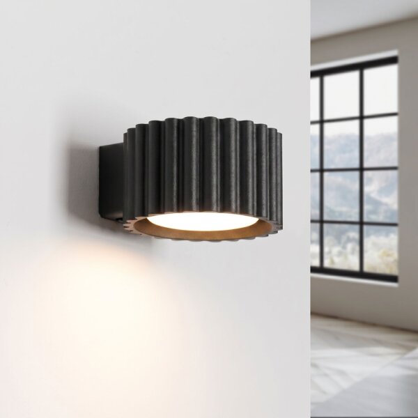 Wandlampe Aluminium Schwarz GX53 B:10 cm blendarm