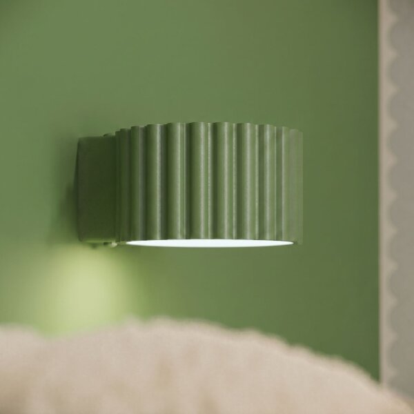 Wandlampe Aluminium Olivgrün GX53 B:10 cm blendarm