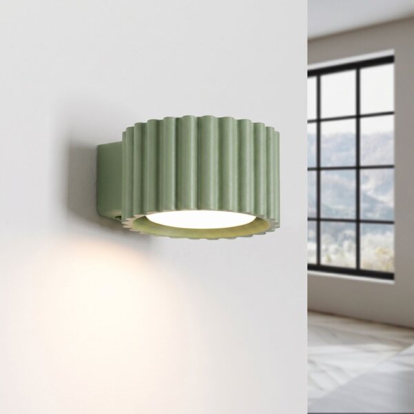Wandlampe Aluminium Salbei GX53 B:10 cm blendarm