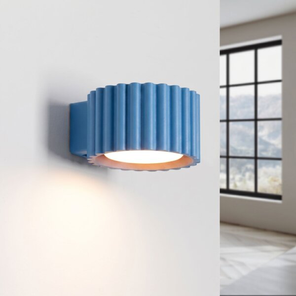 Wandleuchte Aluminium Hellblau GX53 B:10 cm blendarm