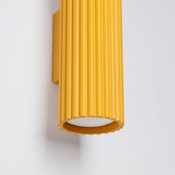Wandlampe Up Down Aluminium Gelb GU10 H:20 cm