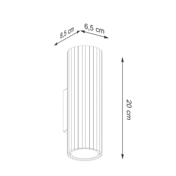 Wandlampe Up Down Aluminium Gelb GU10 H:20 cm