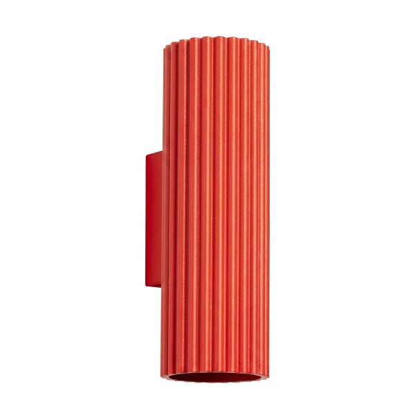Wandleuchte Up Down Aluminium Rot GU10 H:20 cm blendarm
