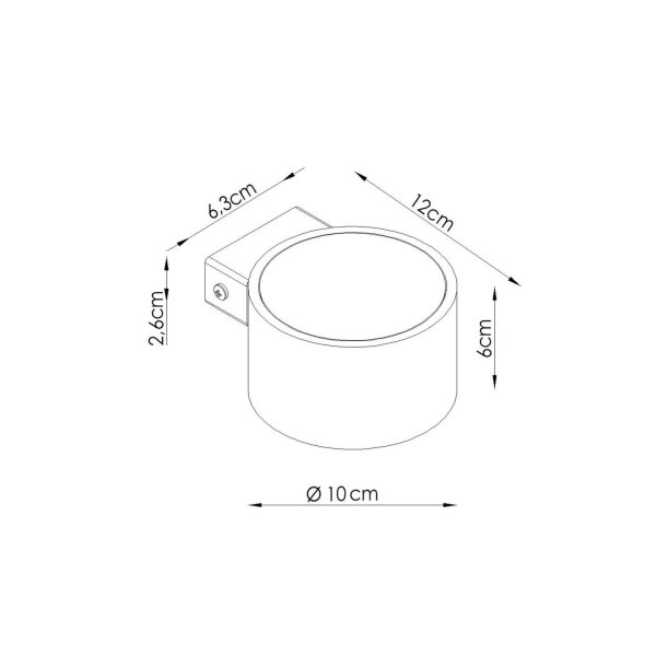 Wandleuchte Aluminium Schwarz GX53 B:10 cm blendarm