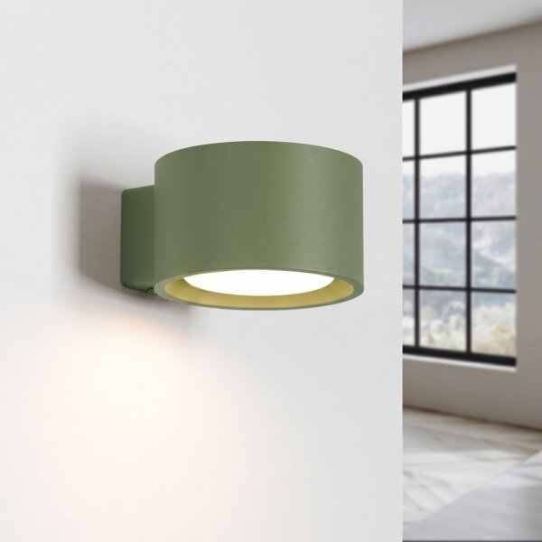Wandleuchte Aluminium Olivgrün GX53 B:10 cm blendarm