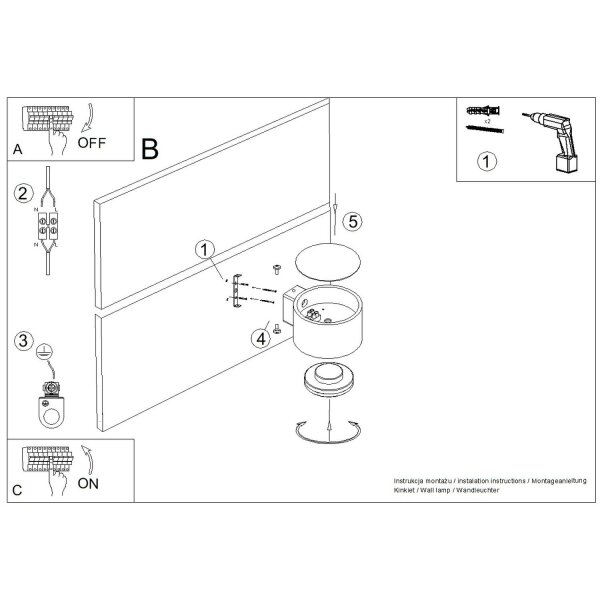 Wandleuchte Aluminium Olivgrün GX53 B:10 cm blendarm