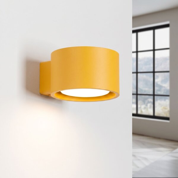 Wandleuchte Aluminium Gelb GX53 T:12 cm modern