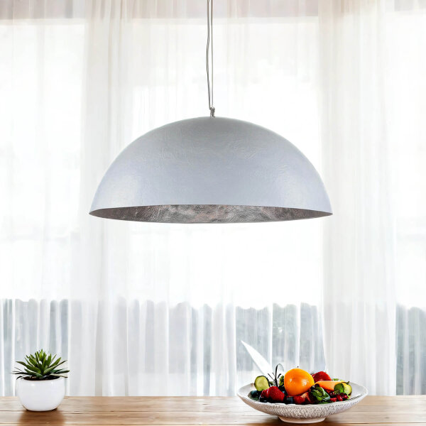 grande lampe à suspendre Ø70cm rond Design moderne argenté