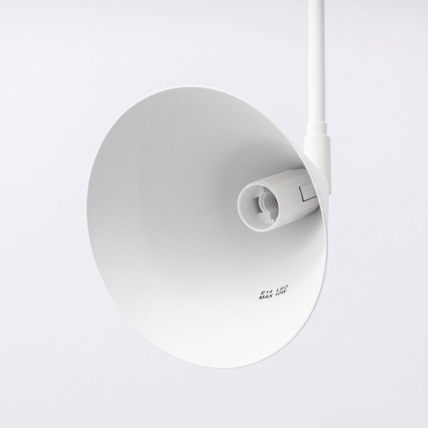 Wandlampe mit Schalter flexibel Weiß E14 H:30 cm