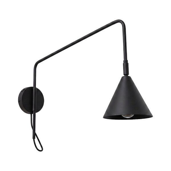 Wandleuchte mit Schalter Stahl Schwarz E14 H:30 cm