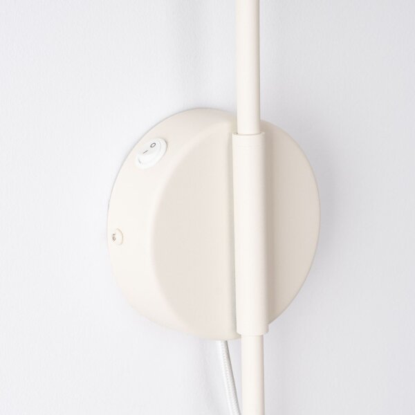 Wandlampe mit Schalter Stahl Beige E14 H:30 cm