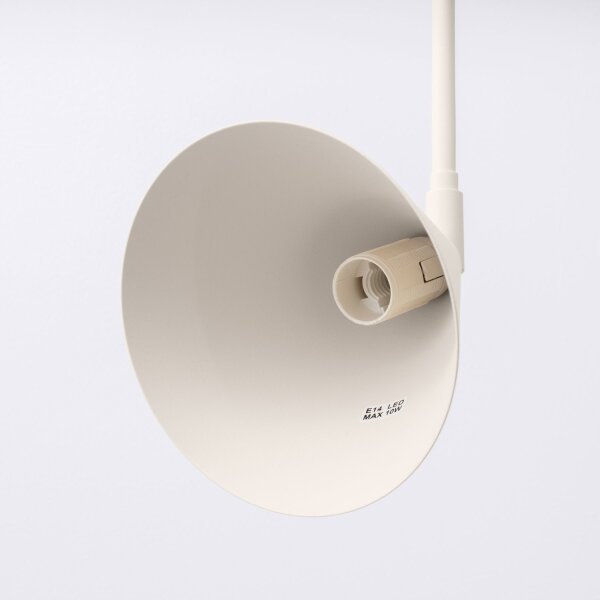 Wandlampe mit Schalter Stahl Beige E14 H:30 cm