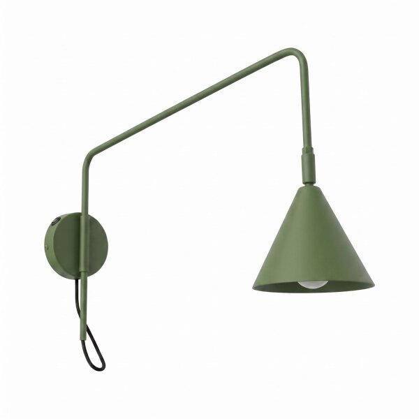 Wandlampe Schalter Stahl Olivgrün E14 H:30 cm blendarm