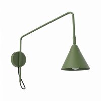 Wandlampe Schalter Stahl Olivgr&uuml;n E14 H:30 cm blendarm