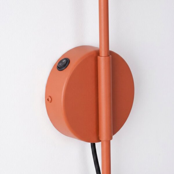 Wandlampe mit Schalter Stahl Ocker E14 H:30 cm