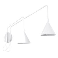 Wandlampe mit Schalter 2-flammig Stahl Weiß E14...