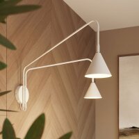 Wandlampe mit Schalter 2-flammig Stahl Weiß E14...