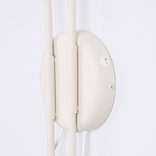 Wandleuchte mit Schalter Stahl Beige E14 H:30 cm