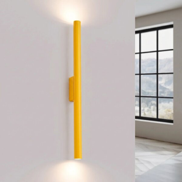 Wandleuchte Up Down Stahl Gelb G9 H:50 cm blendarm