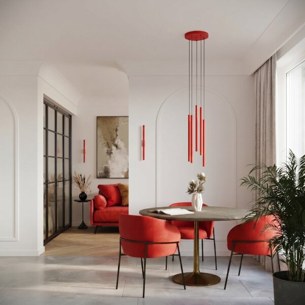 Wandlampe Up Down Stahl Rot G9 H:50 cm blendarm
