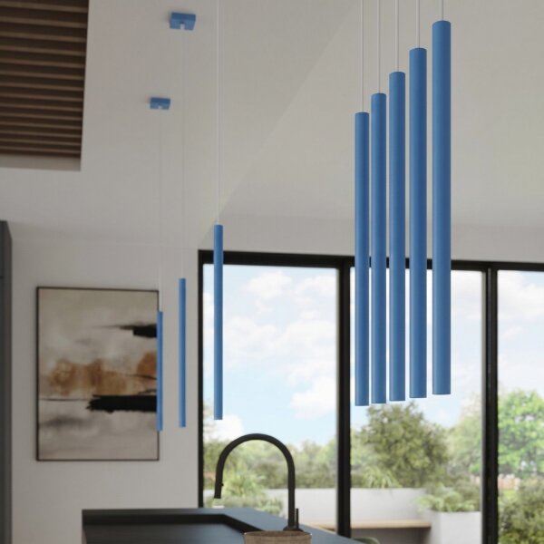Wandlampe Up Down Stahl Hellblau G9 H:50 cm blendarm