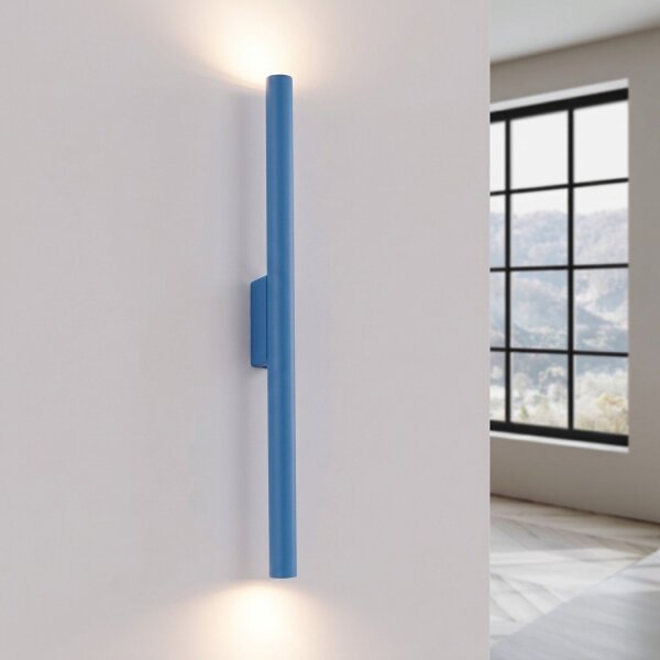 Wandlampe Up Down Stahl Hellblau G9 H:50 cm blendarm