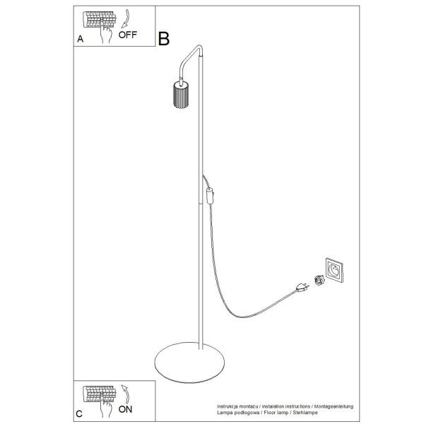 Stehleuchte schwenkbar Aluminium Weiß GU10 H:160 cm