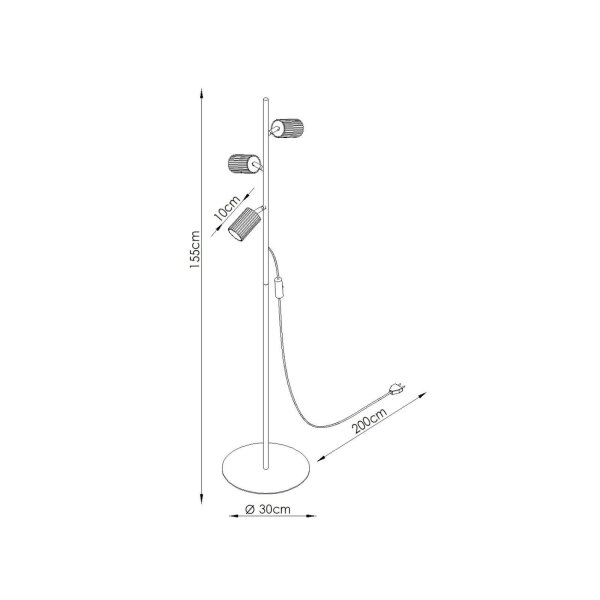 Stehlampe flexibel Weiß GU10 3-flammig H:155 cm